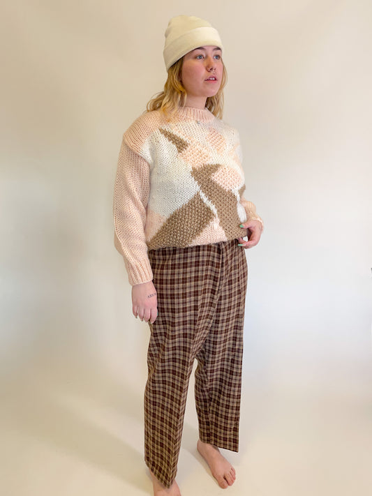 XL 90s Brown Plaid Pants