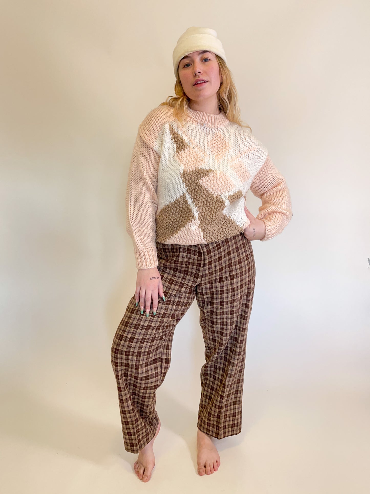 XL 90s Brown Plaid Pants