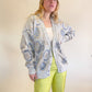XL 90s Baby Blue Circles Cardigan