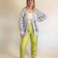 XL 90s Baby Blue Circles Cardigan