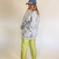 XL 90s Baby Blue Circles Cardigan