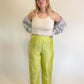 W28”-30” 90s Lime Green Silk Trousers