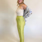 W28”-30” 90s Lime Green Silk Trousers