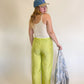 W28”-30” 90s Lime Green Silk Trousers
