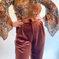 90s Printed Mesh Bell Sleeve Top (S/M)