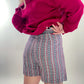 90s Gingham Skort w/ Floral Embroidery (M)