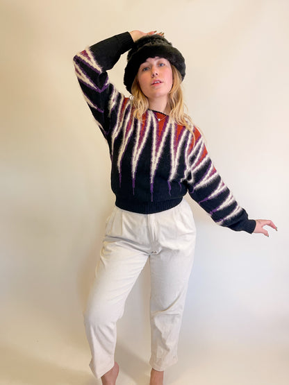 W29” 90s Cream Corduroy High Waist Trousers