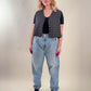 90s Mixed Print Cropped Vest (XXL)