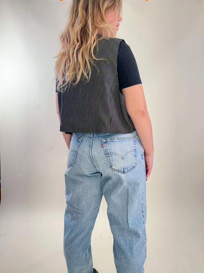 90s Mixed Print Cropped Vest (XXL)