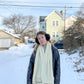 70s Cream Textured Knit Scarf