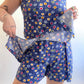 90s Colorful Daisy Print Romper (M)
