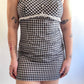 60s Black and White Gingham Cotton Mini Dress (S)