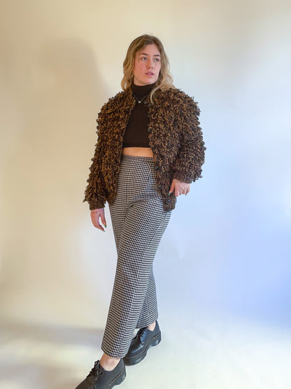 M 60s/70s Tortoise Shell Ultra Shaggy Cardigan