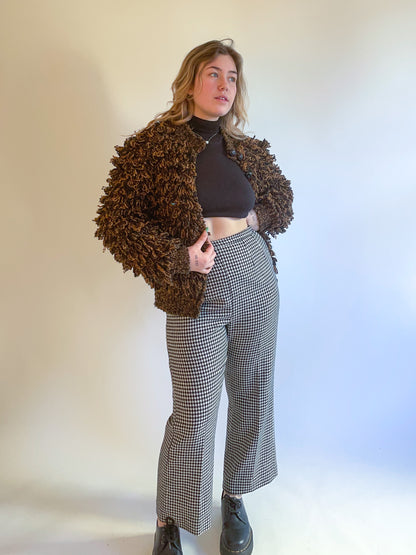 M 60s/70s Tortoise Shell Ultra Shaggy Cardigan