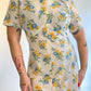 70s Floral Short Sleeve Collared Day Dress (XL)