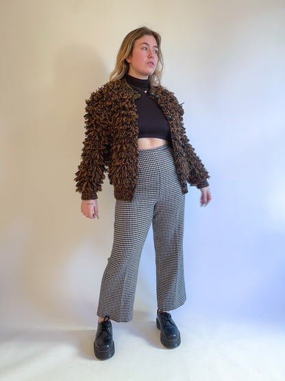 M 60s/70s Tortoise Shell Ultra Shaggy Cardigan