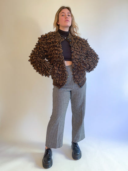 M 60s/70s Tortoise Shell Ultra Shaggy Cardigan