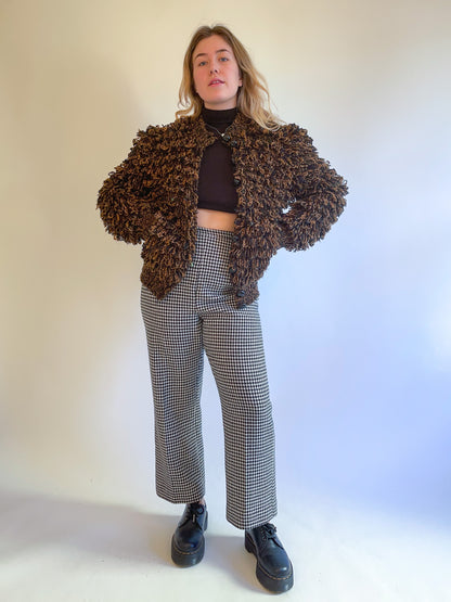 M 60s/70s Tortoise Shell Ultra Shaggy Cardigan