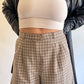 90s Tan Checked Trouser Fit Shorts (W32")