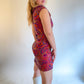 60s Rainbow Psychedelic Paisley Cowl Neck Mini Dress (S)