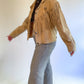L 80s Tan Suede Fringe Jacket