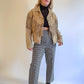 L 80s Tan Suede Fringe Jacket