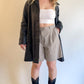 90s Tan Checked Trouser Fit Shorts (W32")