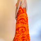 60s/70s Fumi's Hawaiian Orange Backless Maxi Dress (S/M)