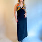 70s Floral 2pc Backless Dress & Butterfly Sleeve Tie Top Set
