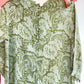 60s Green Paisley Pleated Day Dress (M/L)