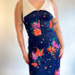 70s Floral Dagger Collar Maxi Dress (S)