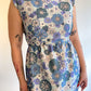 60s Blue Floral Daisy Print Mini Dress (M/L)