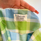 60s Blue & Green Plaid Cotton Day Dress (XL)