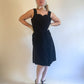 60s Black Velvet Sweetheart Dress