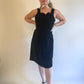 60s Black Velvet Sweetheart Dress