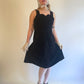 60s Black Velvet Sweetheart Dress