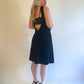 60s Black Velvet Sweetheart Dress