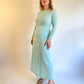 60s Seafoam Wrap Skirt Maxi Dress (S)