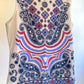 60s Psychedelic Paisley Print Sleeveless Top (L/XL)