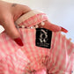 70s Pink Gingham Halter Dress With Floral Embroidered Trim (XS)