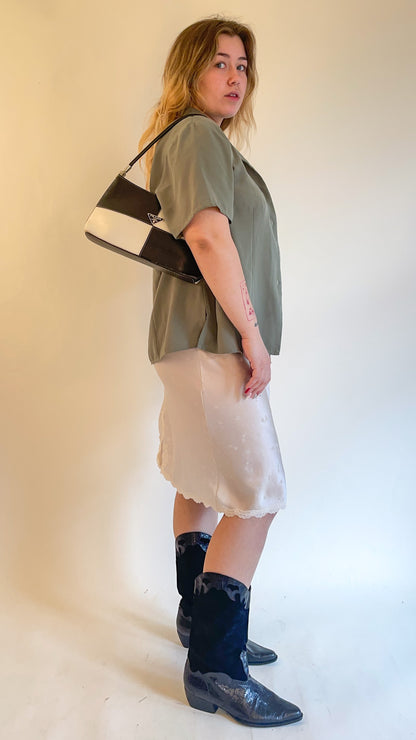 90s Sage Green Short Sleeve Button Up (XL)