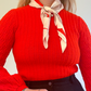 Vintage Red, White, & Gray Scarf