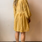 Handmade Yellow Chenille Puff Sleeve Mini Dress