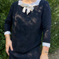 60s Mod Black & White Mini Dress (M)