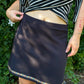 90s Black Mini Skirt w/ Trim Embellishment (L)